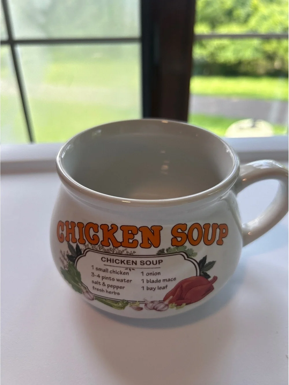 Vintage Chicken Soup Recipe Ceramic Mug